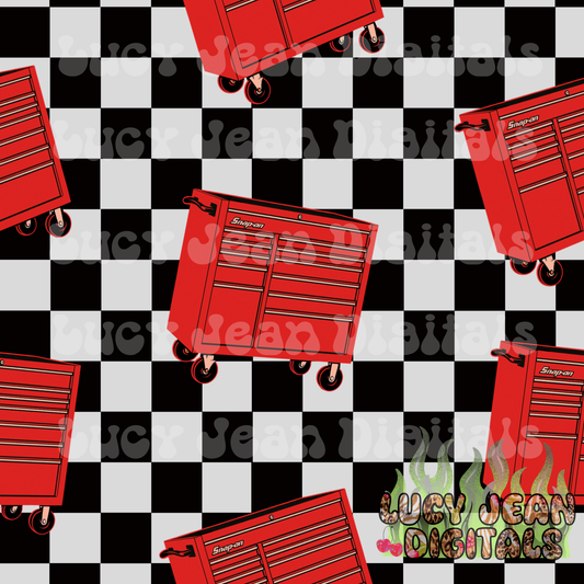 red tool box checkered Seamless File
