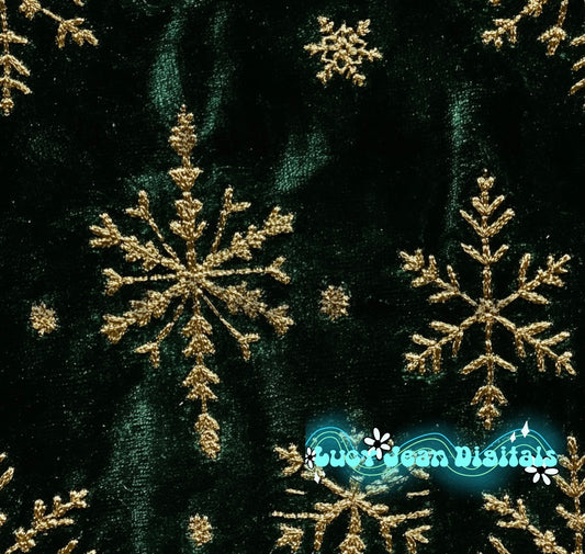 Gold snowflake embroidery seamless file