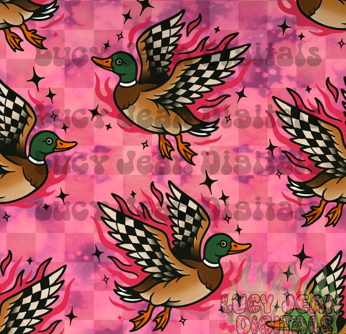 Mallard pink acid washed checkered Seamless File