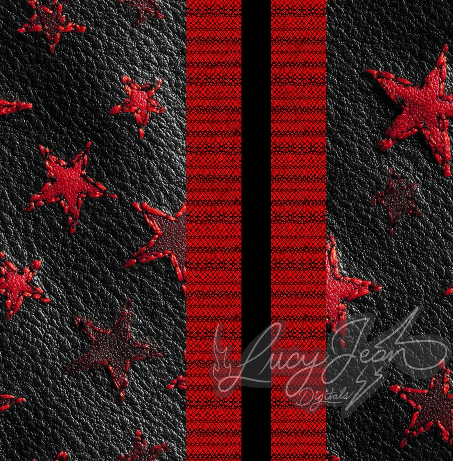 LIMITED COLLAB LJD X SLS X JCD BLACK LEATHER STARS SEAMLESS FILE