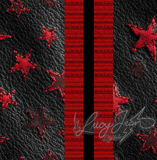 LIMITED COLLAB LJD X SLS X JCD BLACK LEATHER STARS SEAMLESS FILE
