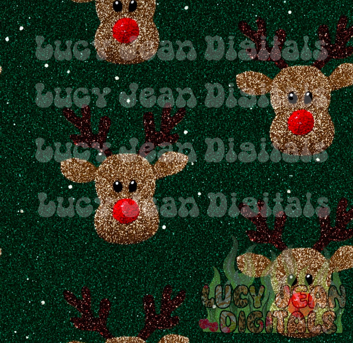 Green reindeer Seamless File