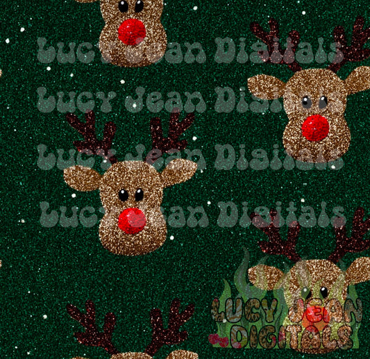 Green reindeer Seamless File