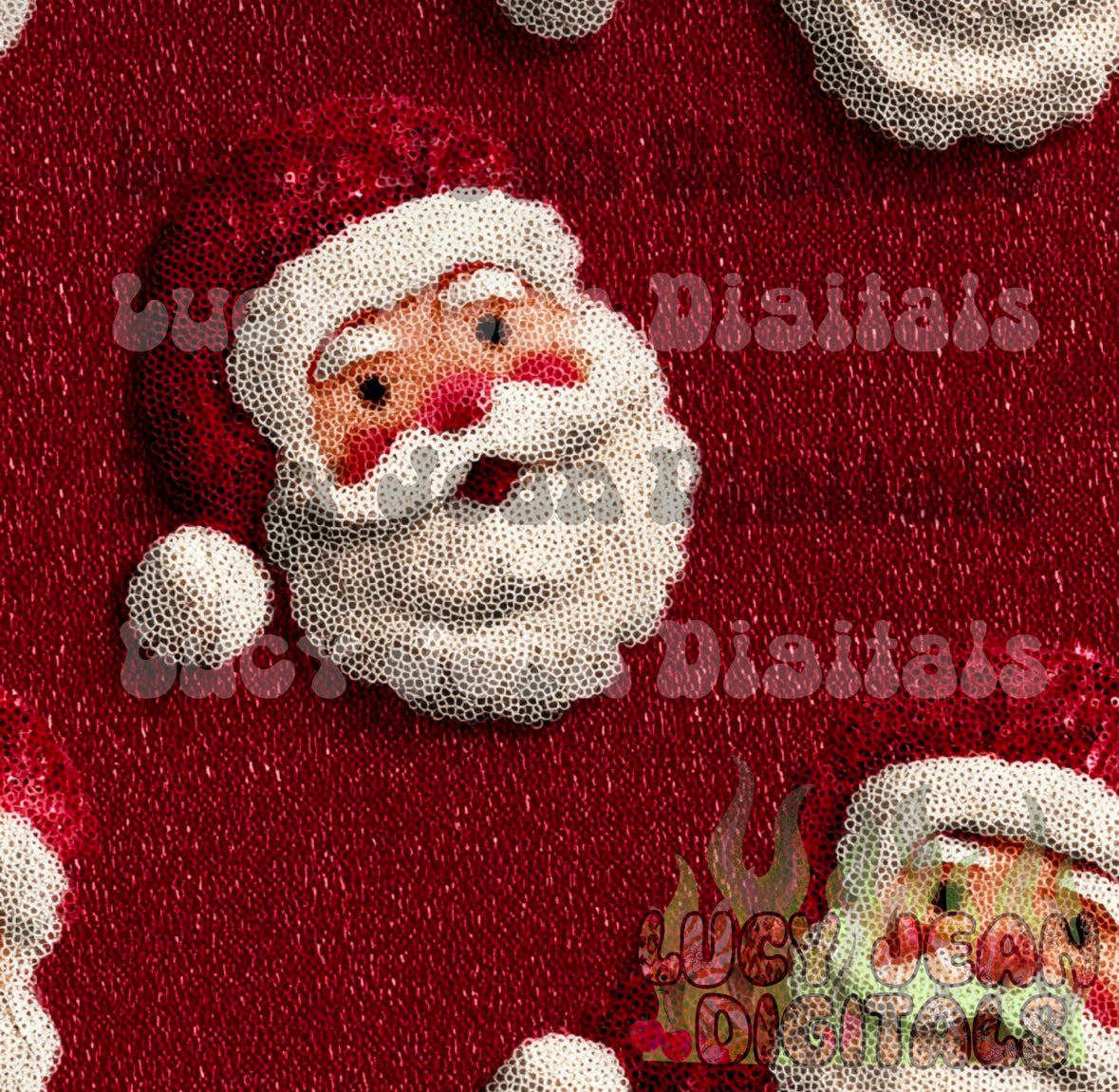 Red glitter Santa Seamless File