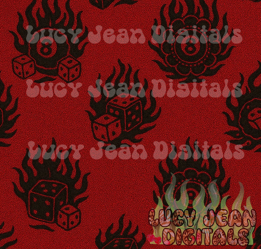 Red 8 ball flames Seamless File