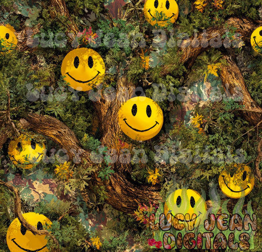Yellow Smiley camo Seamless File