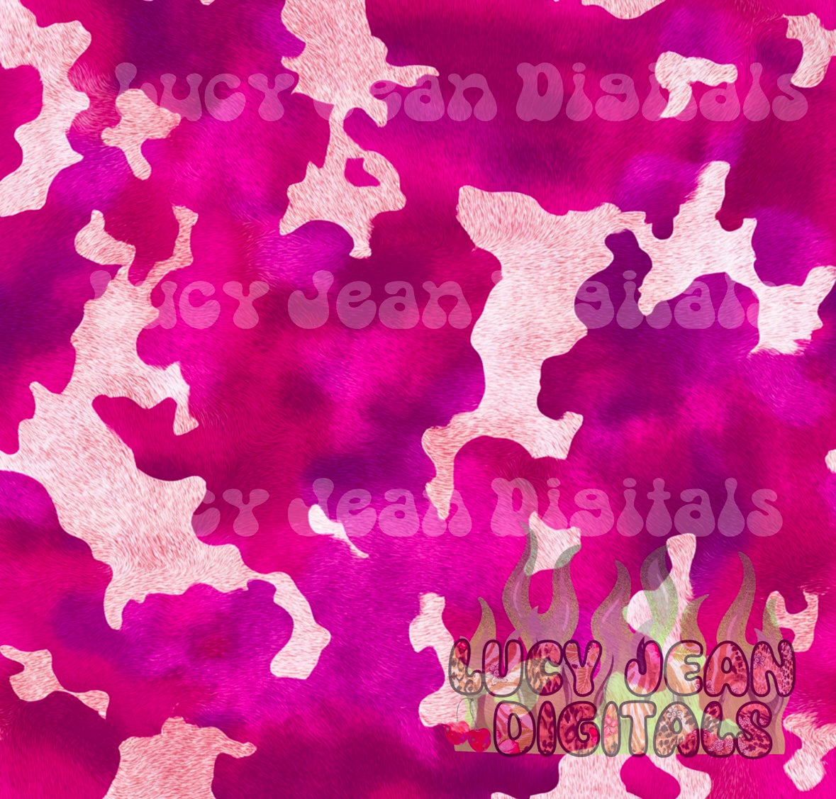 Dark Pink Holographic Cow Hide Seamless File