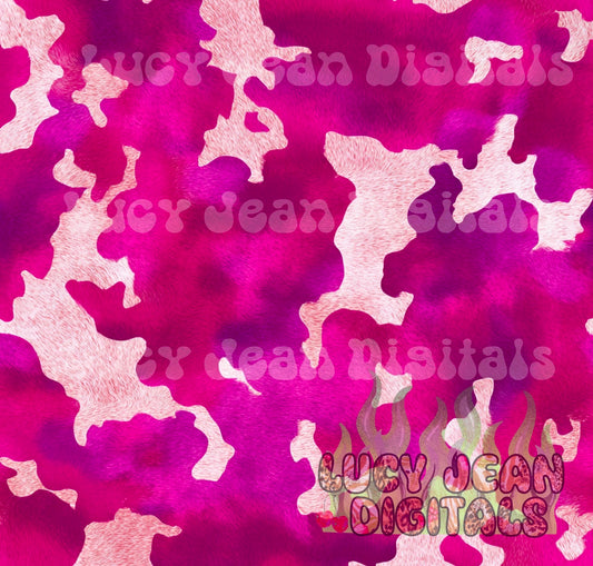 Dark Pink Holographic Cow Hide Seamless File