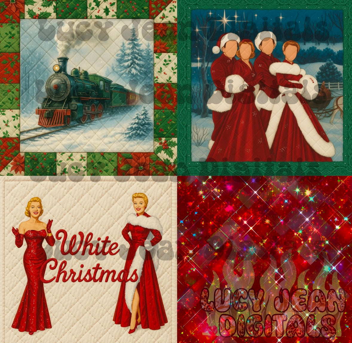 Quilted White Christmas Seamless File