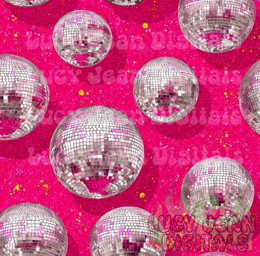Hot Pink Disco ball Seamless File