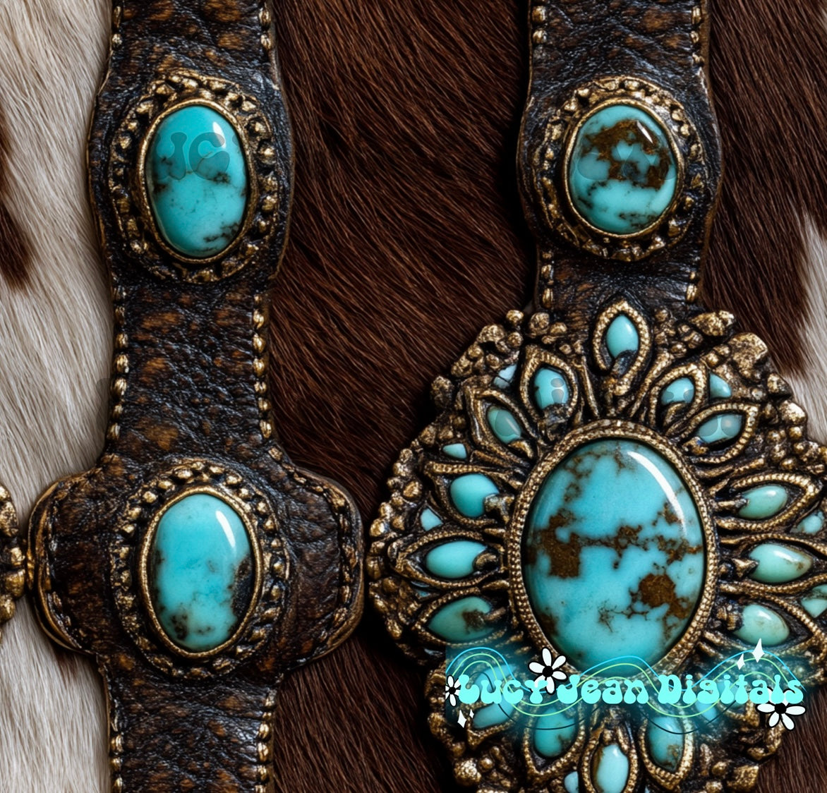 Turquoise cow hide Seamless File