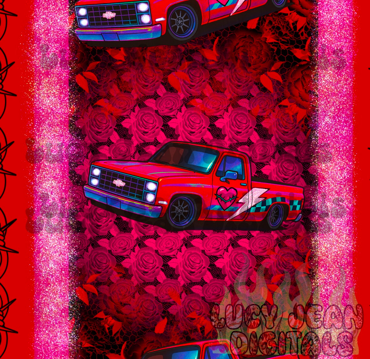 Pink C10 Glitter Truck seamless file