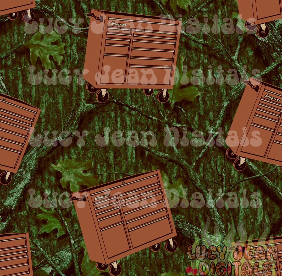 Brown camo tool box Seamless File