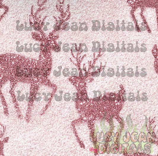 Pink glitter reindeer Seamless File