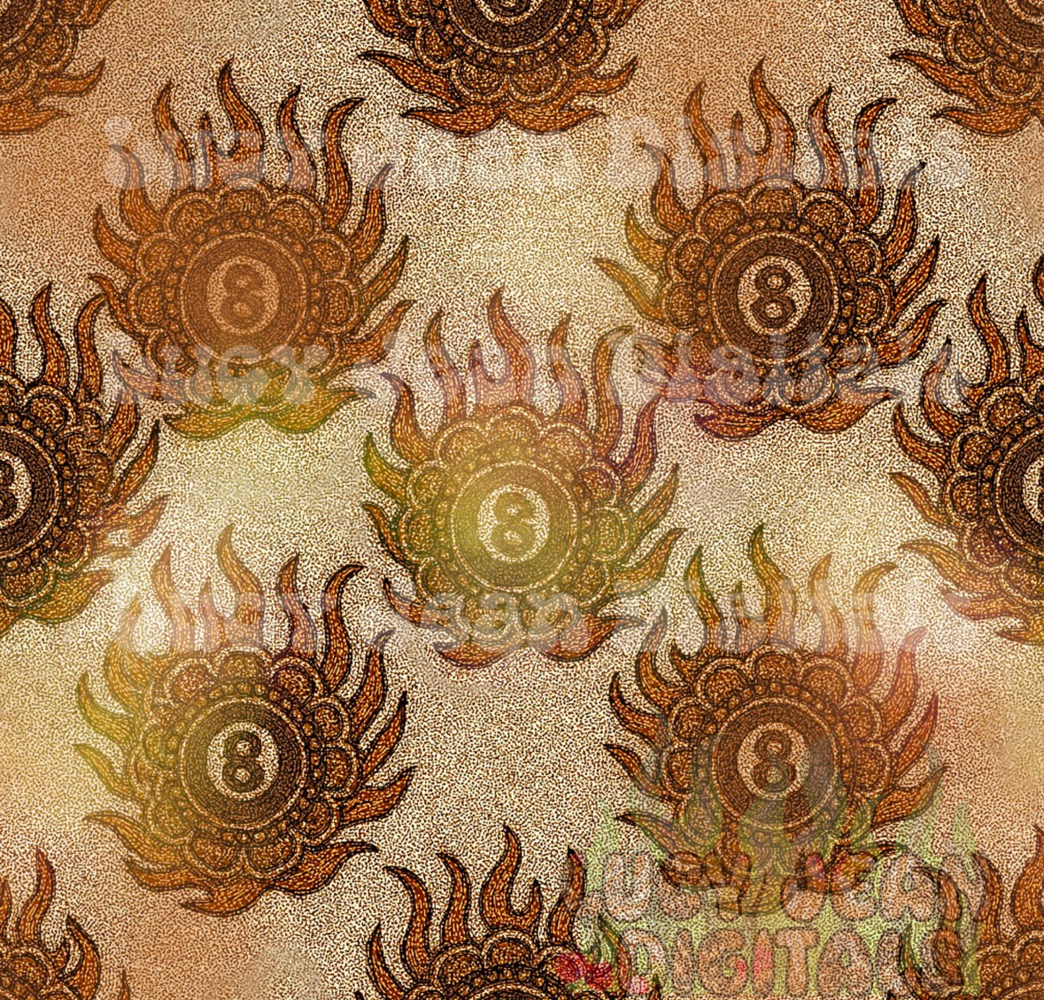 Beige vintage 8 ball flames Seamless File