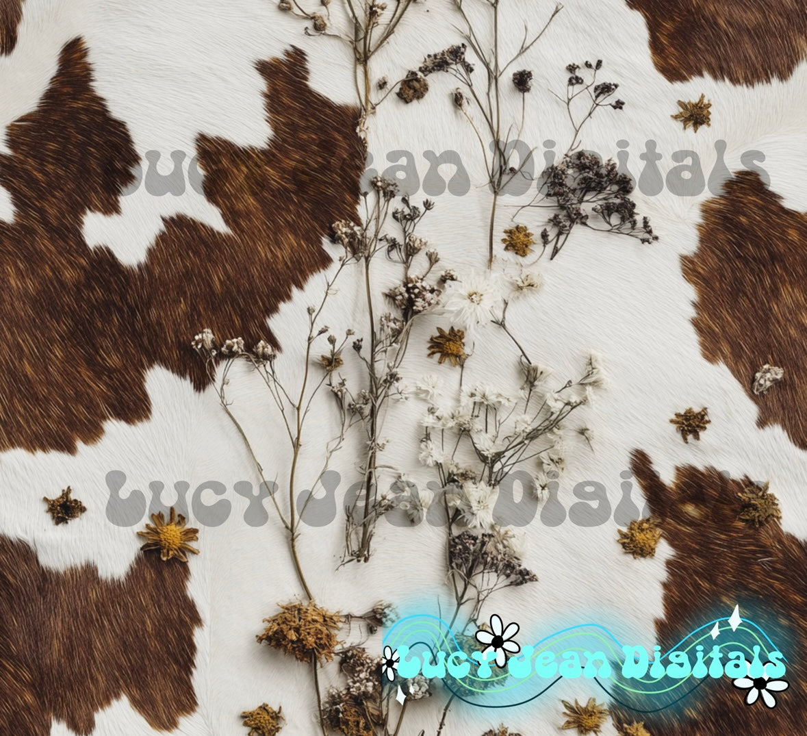 Wild flower Cow Hide Seamless File