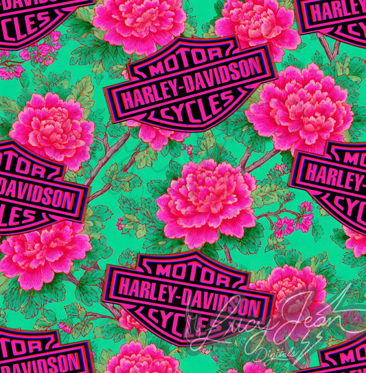dopamine neon floral hd motorcycle seamless file-2026