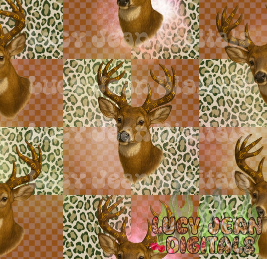 Boujee leopard checkered Deer Seamless File