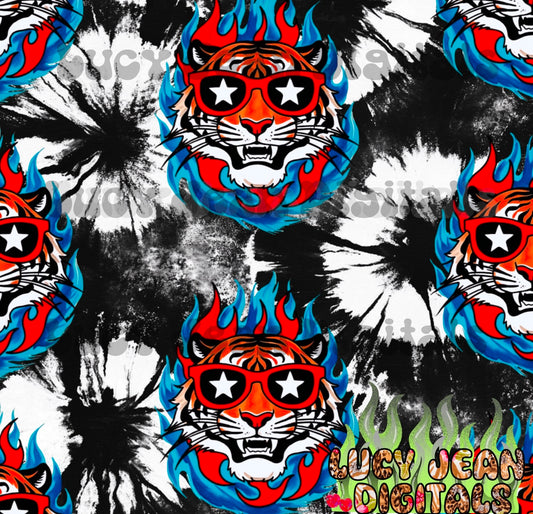 All american Tiger tie dye seamless file