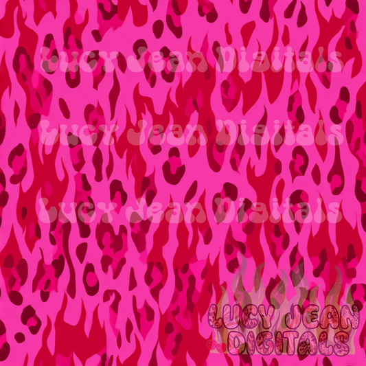 Leopard pink flames Seamless File