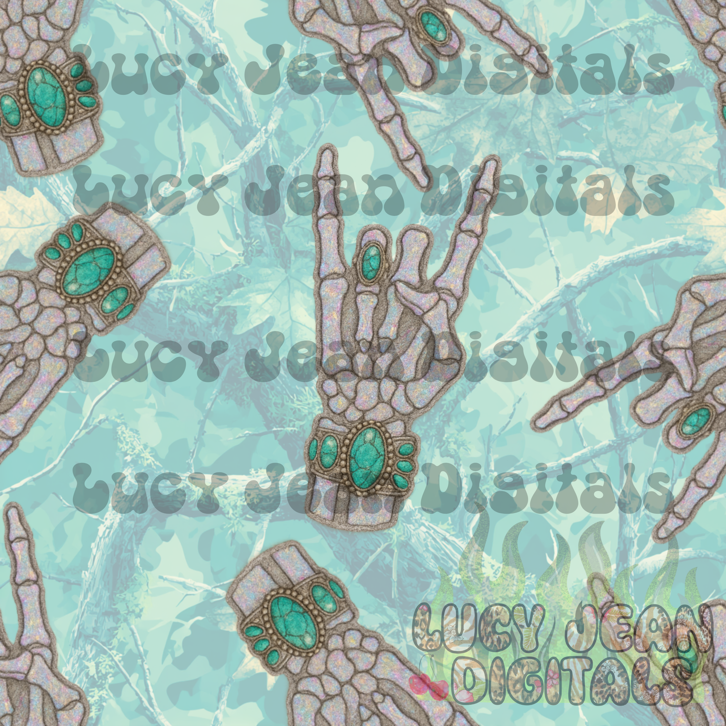 Yallternative Camo Skeleton Hand Seamless File