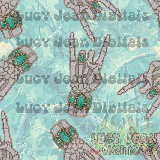 Yallternative Camo Skeleton Hand Seamless File