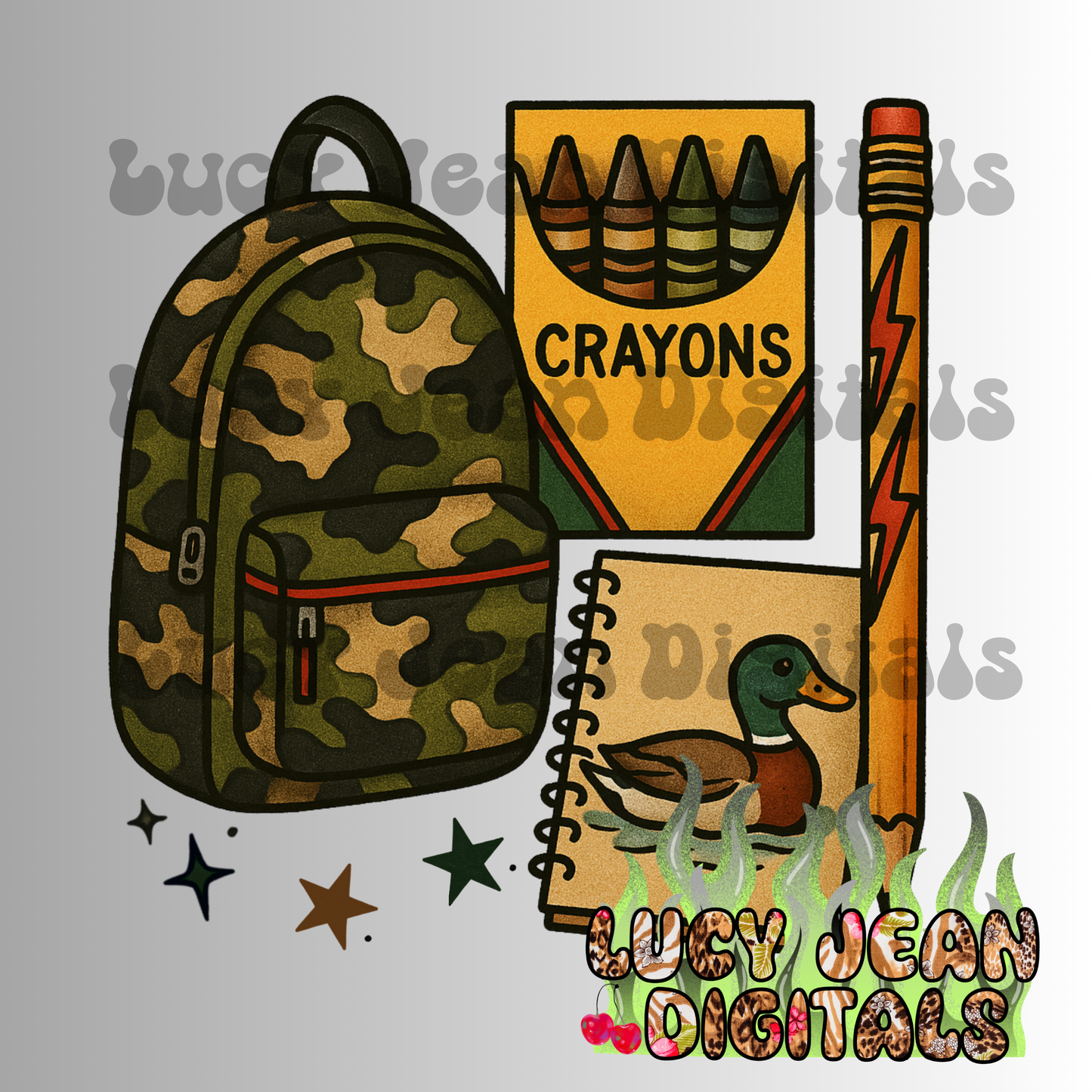 Green Camo School PNG
