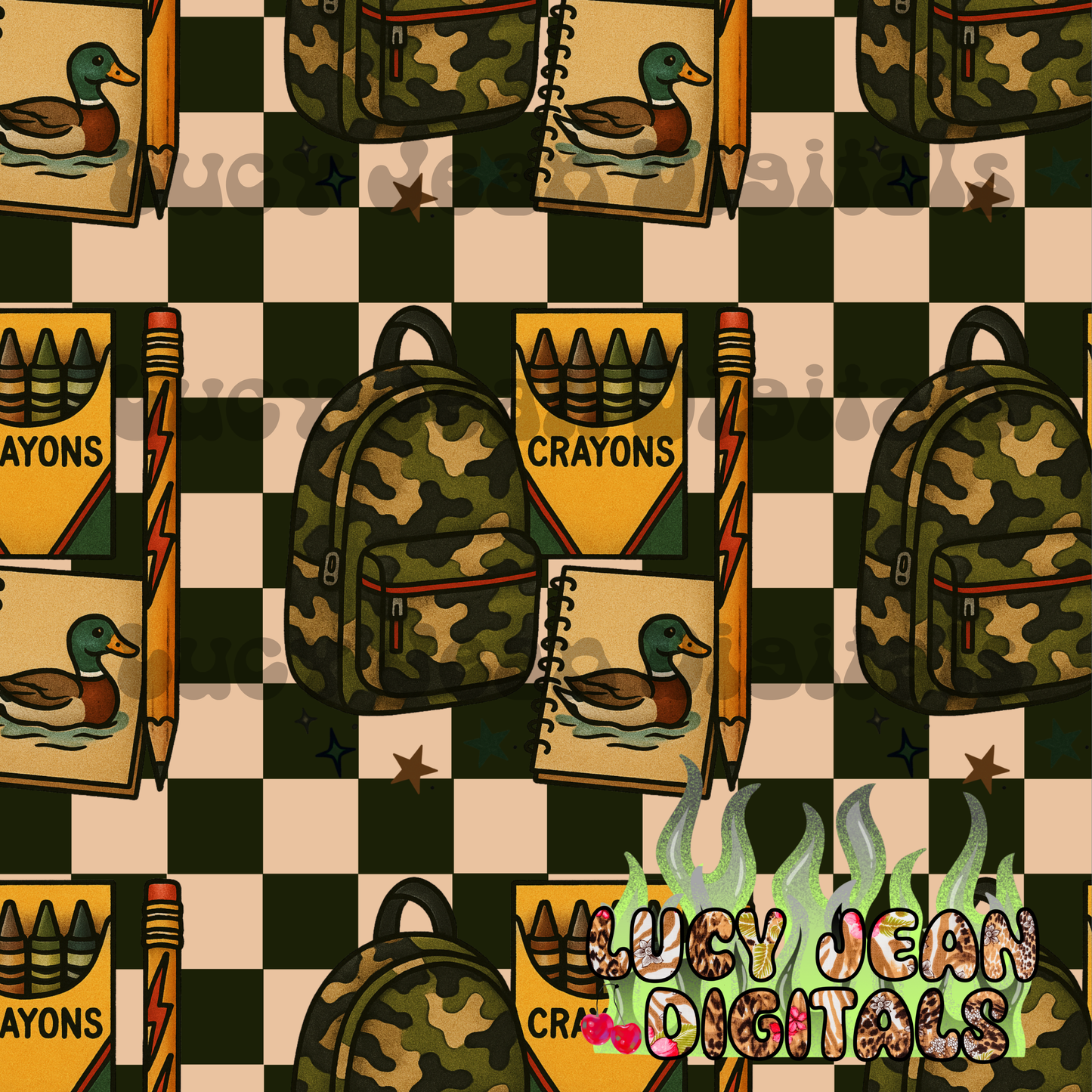 Green Camo School Seamless File