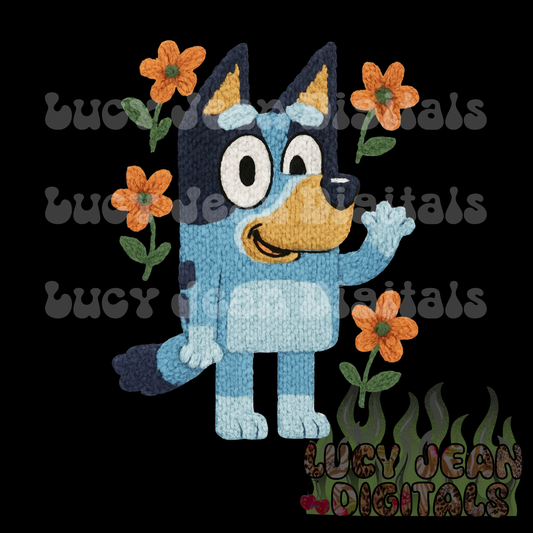 Yarn Blue Dog PNG