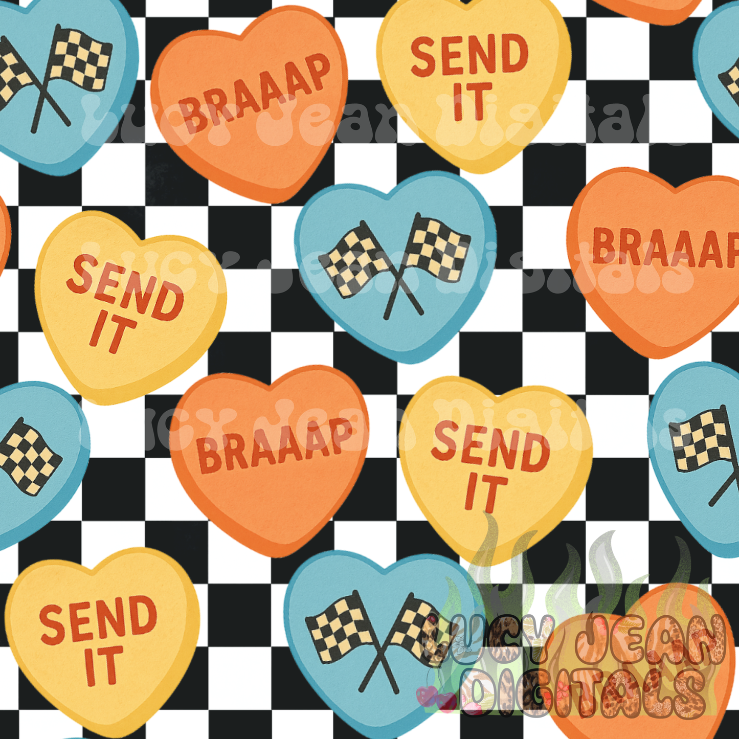 Boy Moto Valentine’s Day Hearts Seamless File