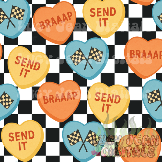 Boy Moto Valentine’s Day Hearts Seamless File