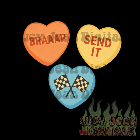 Boy Moto Valentine’s Day Hearts PNG