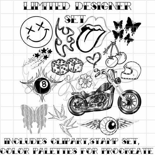 LIMITED Chopper Procreate Stamp Set + color palette bundle