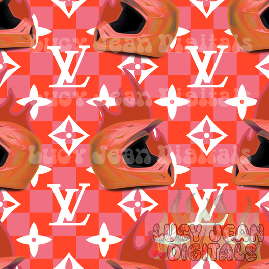 Boujee Orange holographic dirtbike helmet Seamless File
