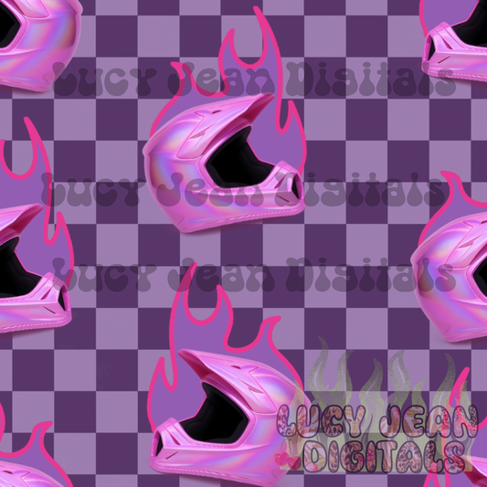 purple holographic dirtbike helmet Seamless File