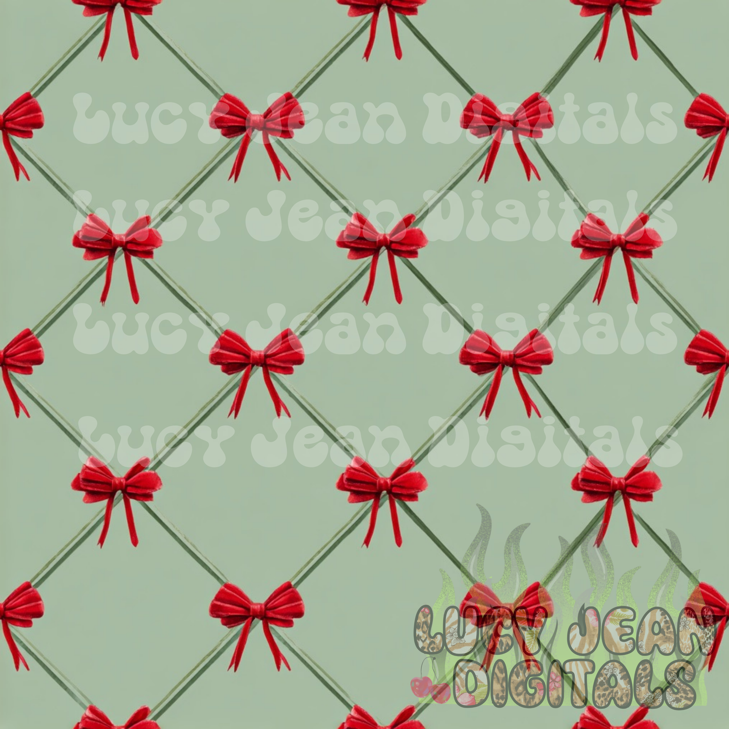 Green/red Christmas bows Seamless File
