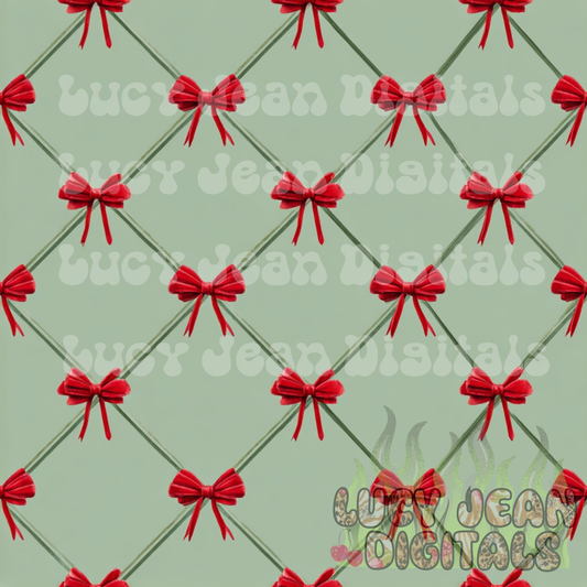 Green/red Christmas bows Seamless File
