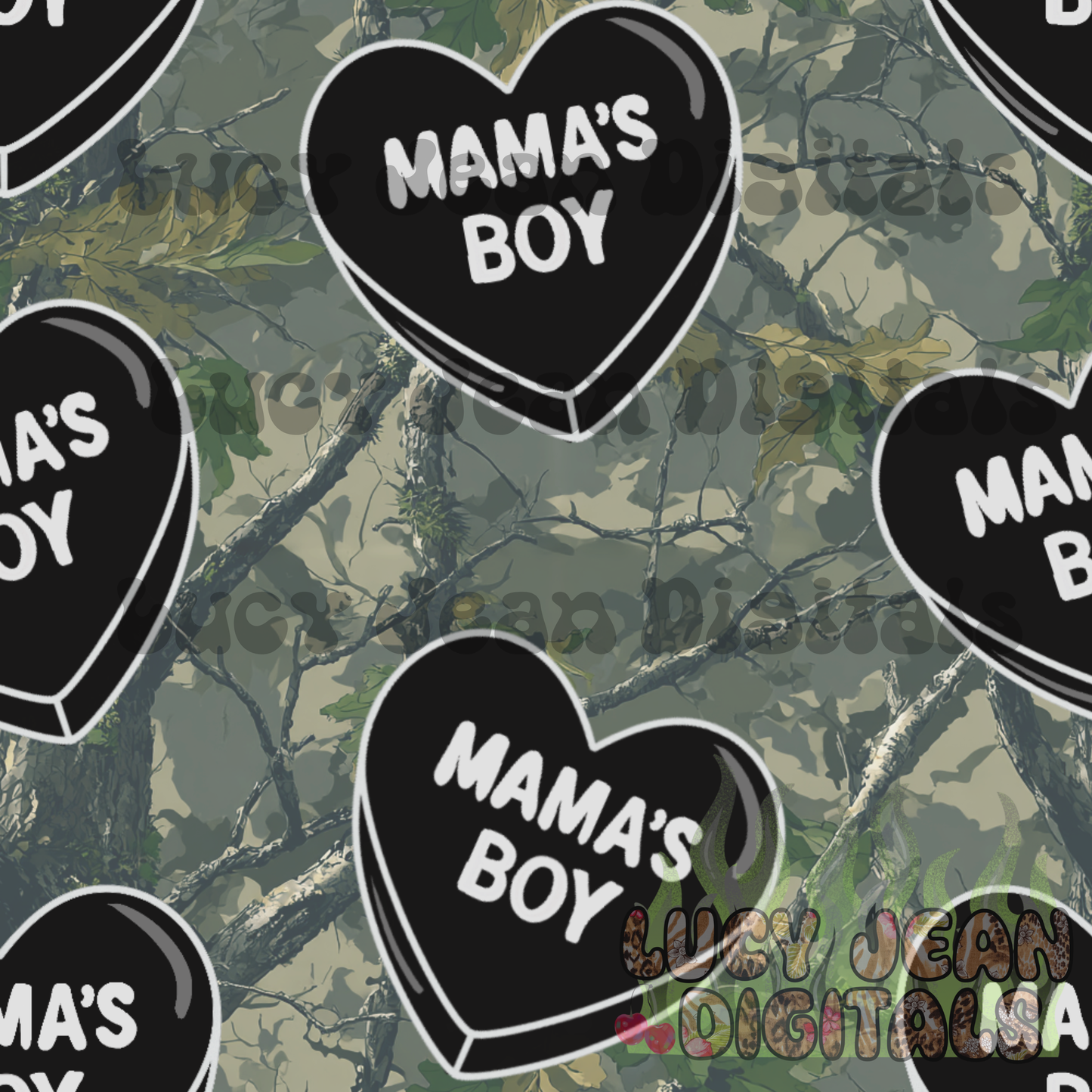 Mamas Boy green camo Seamless File