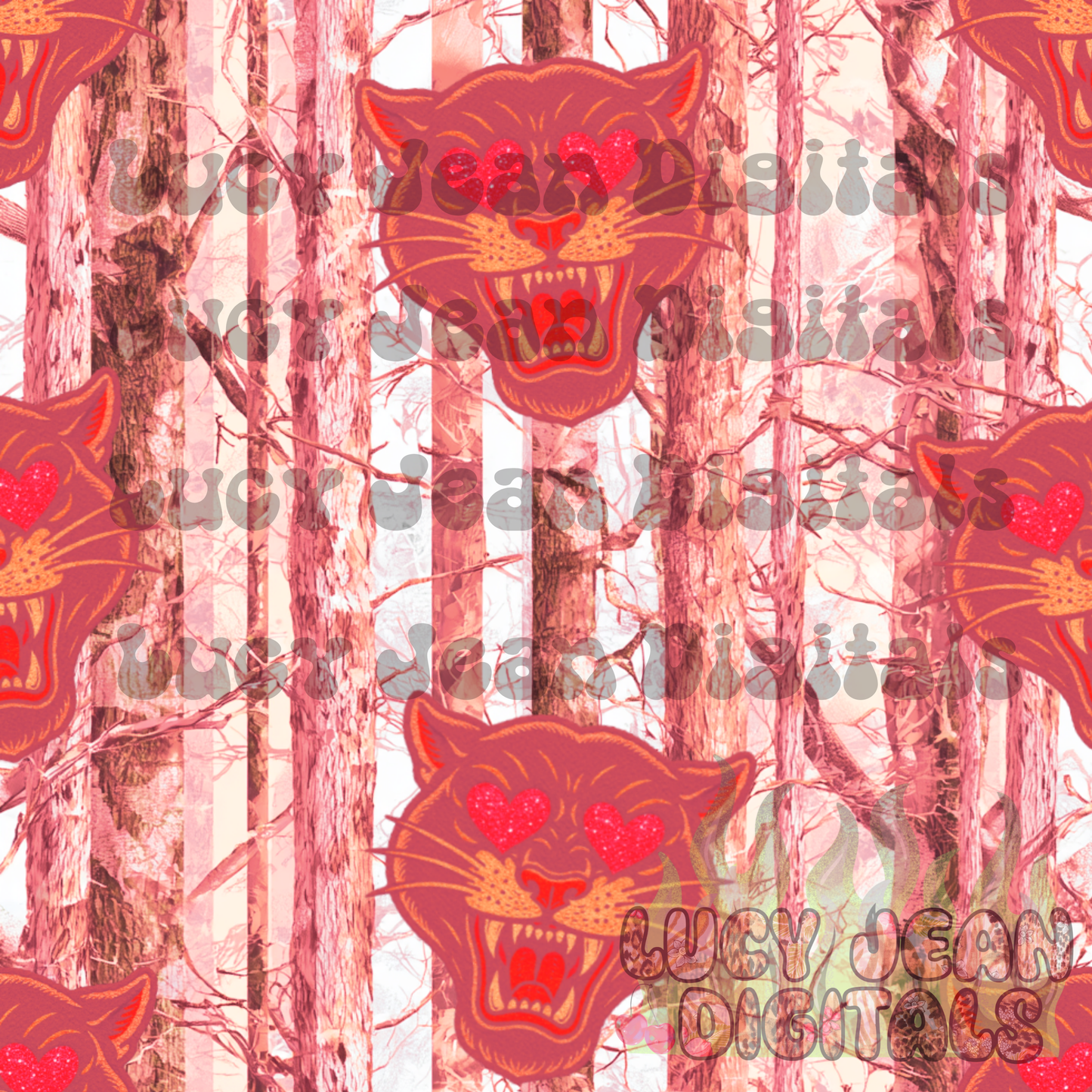 Pink Camo panther patch Seamless File
