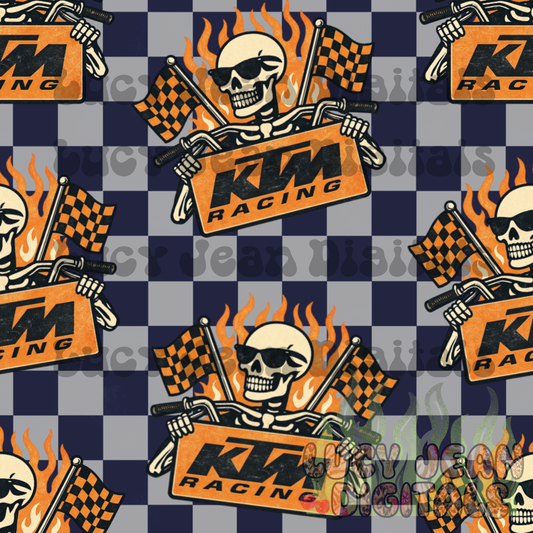 Orange team Moto Skeleton Seamless File