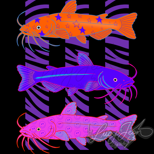 Catfish summer vibes stripes PNG-2026