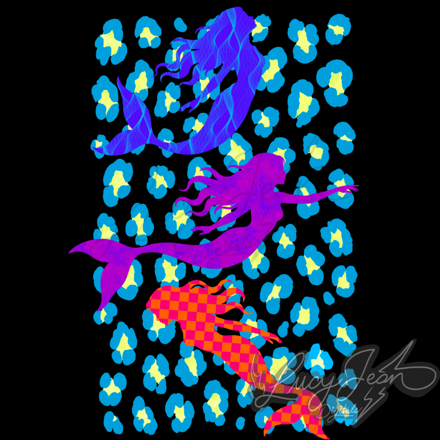 Mermaid neon PNG-2026