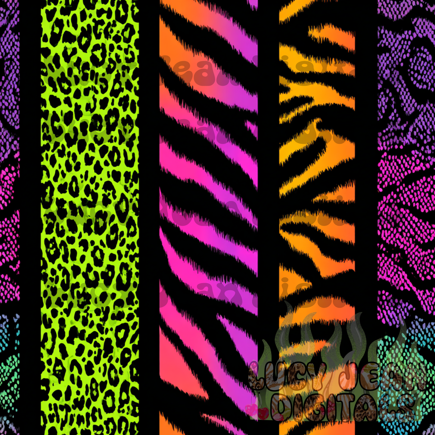 Neon dopamine animal stripes Seamless File