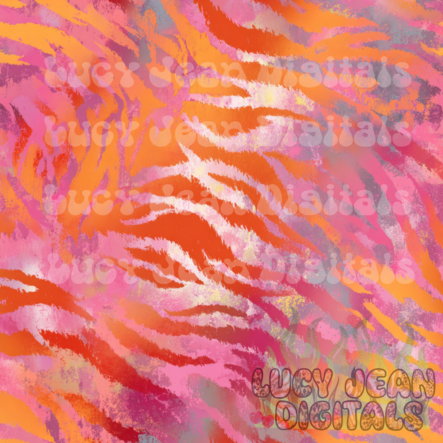 Pink/orange holographic Tiger Stripes Seamless File