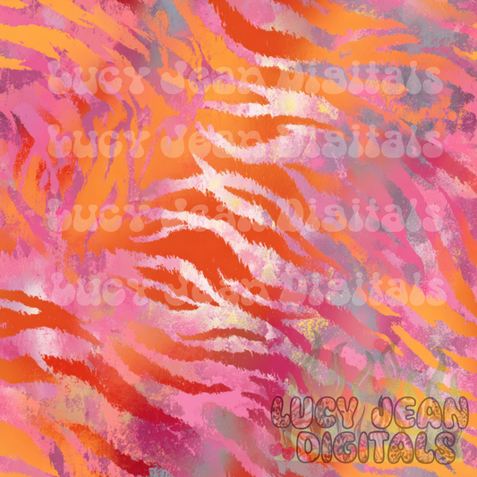 Pink/orange holographic Tiger Stripes Seamless File