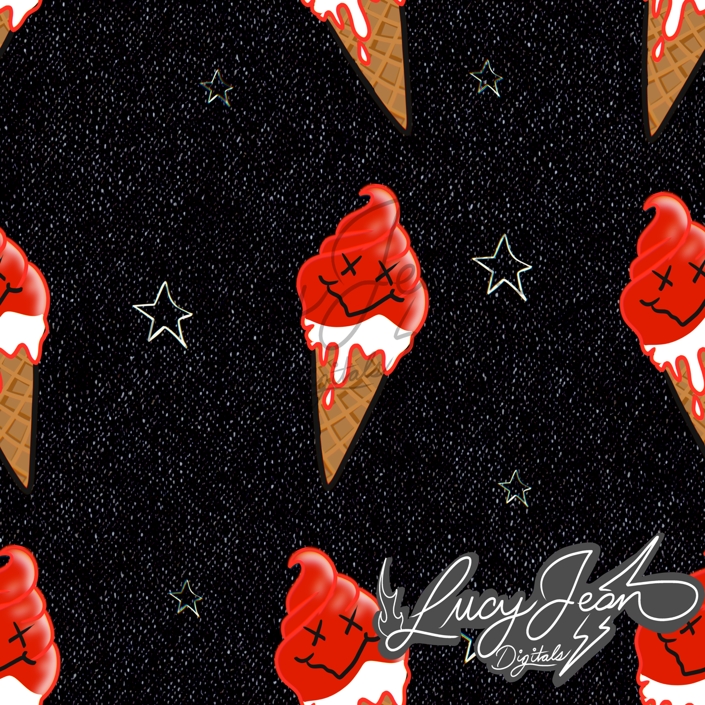 LIMITED COLLAB LJD x RDD SMILEY ICE CREAM SEAMLESS FILE