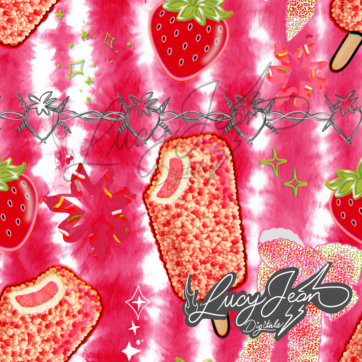 LIMITED COLLAB LJD x RDD STRAWBERRY ICE CREAM BAR SEAMLESS FILE