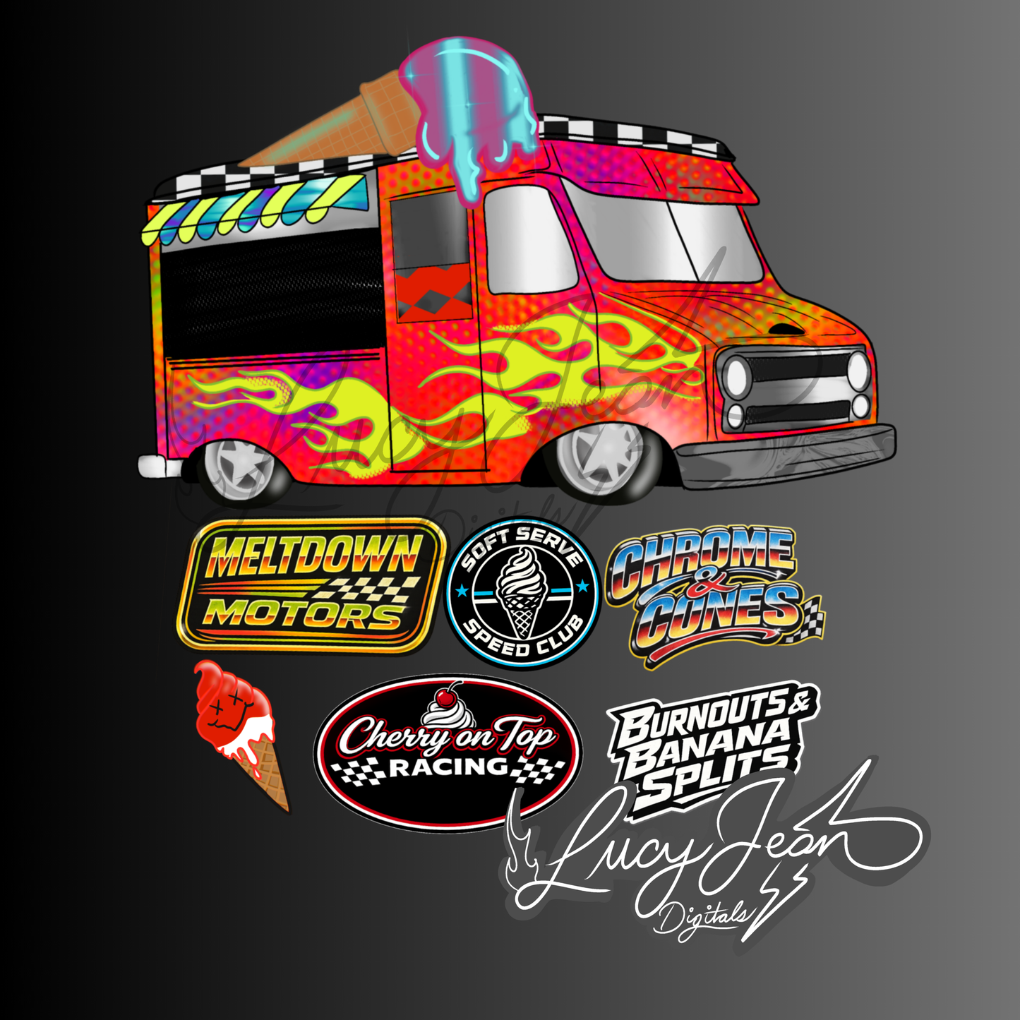 LIMITED COLLAB LJD x RDD ICE CREAM TRUCK PNG