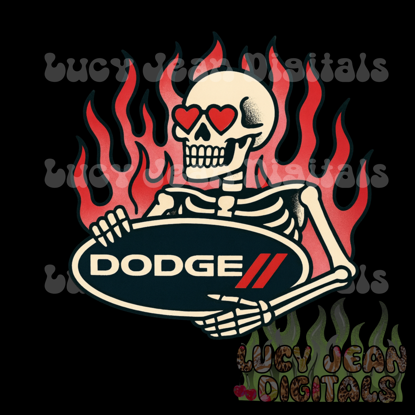 Valentines Day D car/truck skeleton PNG