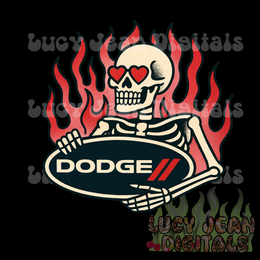 Valentines Day D car/truck skeleton PNG